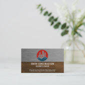 Carte De Visite Immobilier | Bois métallique | Construction (Debout devant)