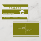 Carte De Visite Immobilier/carte de visite immobilier - vert olive (Devant / Derrière)