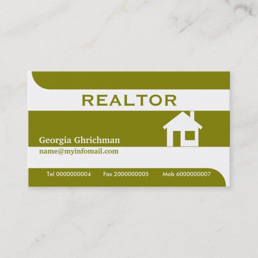 Carte De Visite Immobilier/carte de visite immobilier - vert olive (Devant)