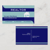 Carte De Visite Immobilier/cartes de visite immobiliers - bleu (Devant / Derrière)