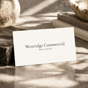 Carte De Visite Immobilier Commercial Élégant Luxe Ivoire
