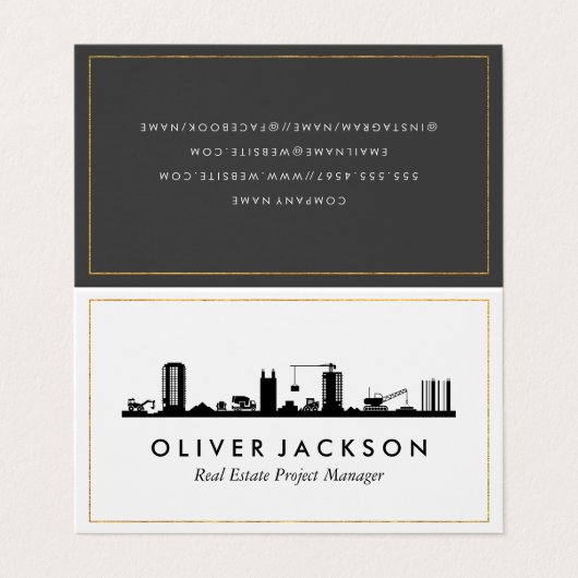 Carte De Visite Immobilier de construction (Extérieur déplié)