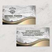 Carte De Visite Immobilier de construction | Métal de marbre (Devant / Derrière)
