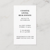 Carte De Visite Immobilier de la zone côtière moderne (Dos)