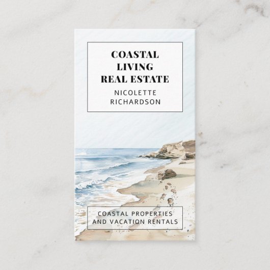Carte De Visite Immobilier de la zone côtière moderne (Devant)