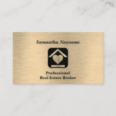 Carte de visite immobilier de luxe Gold & Black (Devant)