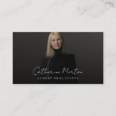 Carte De Visite Immobilier de luxe Realtor noir et blanc (Devant)