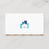 Carte De Visite Immobilier | Découpe en bois de l'icône de maison (Dos)