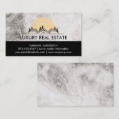 Carte De Visite Immobilier | Découpe en marbre (Devant / Derrière)