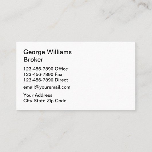 Carte De Visite Immobilier double côté (Dos)