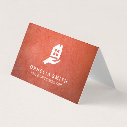 Carte De Visite Immobilier en cuir | Agent de liaison (Devant)