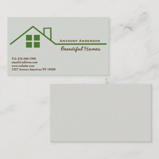 Carte De Visite Immobilier et bâtiment (Devant / Derrière)