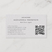 Carte De Visite Immobilier Faux Embossés Noir Blanc Simple Photo (Dos)