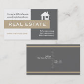 Carte De Visite Immobilier gris, blanc, beige accrocheur (Devant / Derrière)