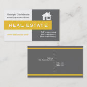 Carte De Visite Immobilier gris, blanc, jaune accrocheur (Devant / Derrière)