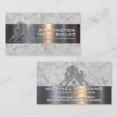 Carte De Visite Immobilier immobilier | Brossé métallique (Devant / Derrière)