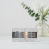 Carte De Visite Immobilier immobilier | Brossé métallique (Debout devant)