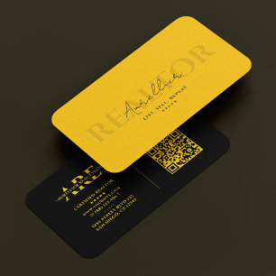 Carte De Visite Immobilier Immobilier Jaune Noir Moderne