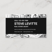Carte De Visite Immobilier intérieur noir et blanc (Dos)