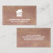 Carte De Visite Immobilier | Logo de la maison moderne (Devant / Derrière)