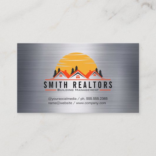Carte De Visite Immobilier | Logo des maisons (Devant)