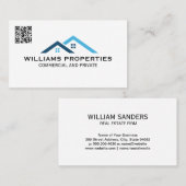 Carte De Visite Immobilier | Logo du toit | Code QR (Devant / Derrière)