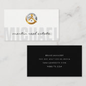 Carte De Visite Immobilier | Logo métallique (Devant / Derrière)