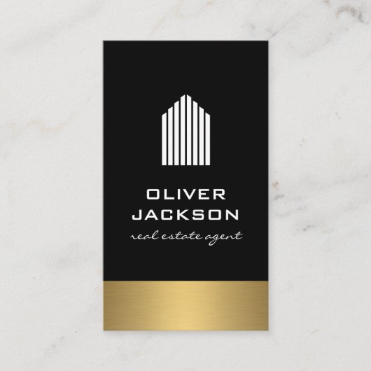 Carte De Visite Immobilier Lux Gold Trim (Devant)