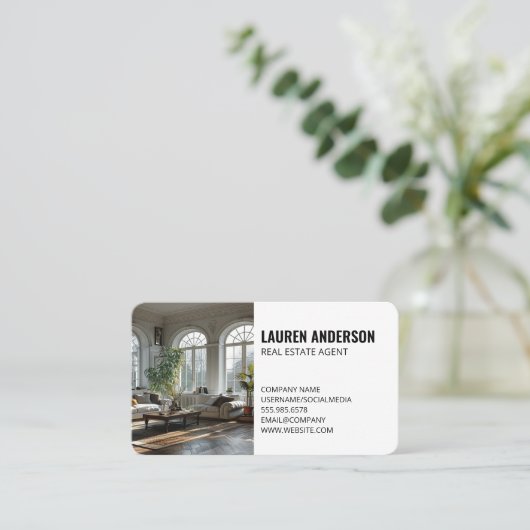 Carte De Visite Immobilier | Luxe Loft Intérieur (Debout devant)
