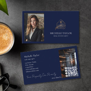 Carte De Visite Immobilier Luxueux Élégant Agent Immobilier Photo