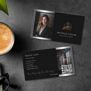 Carte De Visite Immobilier Luxueux Élégant Agent Immobilier Photo