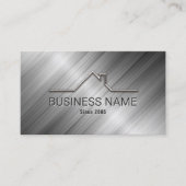 Carte De Visite Immobilier Maison Logo Logo Realtor Metallic (Devant)