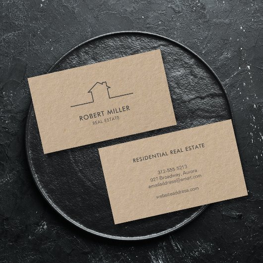 Carte De Visite Immobilier Maison Logo Realtor Kraft