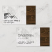 Carte De Visite Immobilier | Marbre | Découpe de grains de bois (Devant / Derrière)