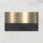 Carte De Visite Immobilier | Marbre noir métal or (Dos)
