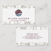 Carte De Visite Immobilier | Marbre or (Devant / Derrière)