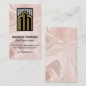 Carte De Visite Immobilier | Marbre rose (Devant / Derrière)