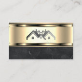 Carte De Visite Immobilier | Métallique d'or (Dos)