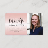 Carte De Visite Immobilier métallique rose professionnel (Devant)