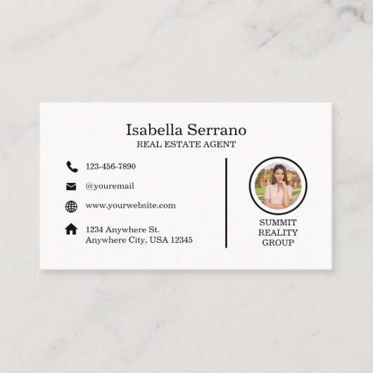 Carte de visite immobilier moderne (Devant)