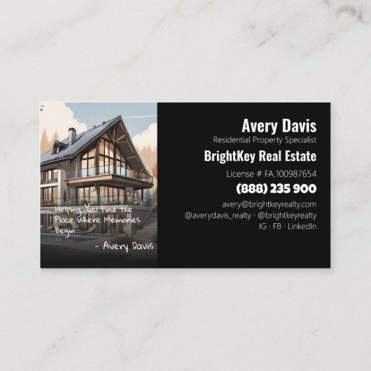 Carte De Visite Immobilier moderne à double face (Dos)