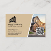 Carte De Visite Immobilier Moderne avec Photo & Code QR (Dos)
