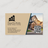 Carte De Visite Immobilier Moderne avec Photo & Code QR (Dos)