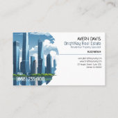 Carte De Visite Immobilier Moderne Blue Skyline (Dos)