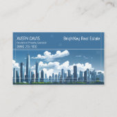 Carte De Visite Immobilier Moderne Blue Skyline (Devant)