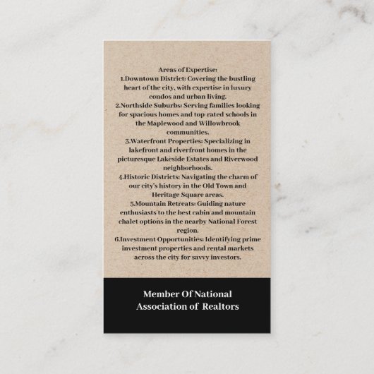 Carte De Visite Immobilier moderne et unique (Dos)