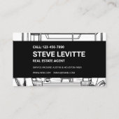 Carte De Visite Immobilier moderne noir et blanc (Dos)