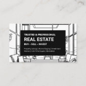 Carte De Visite Immobilier moderne noir et blanc (Devant)
