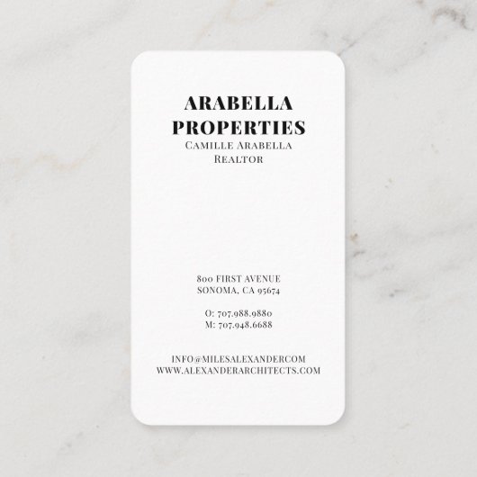 Carte de visite immobilier moderne Realtor (Dos)