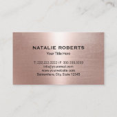 Carte De Visite Immobilier Moderne Rose Gold Key Realer (Dos)